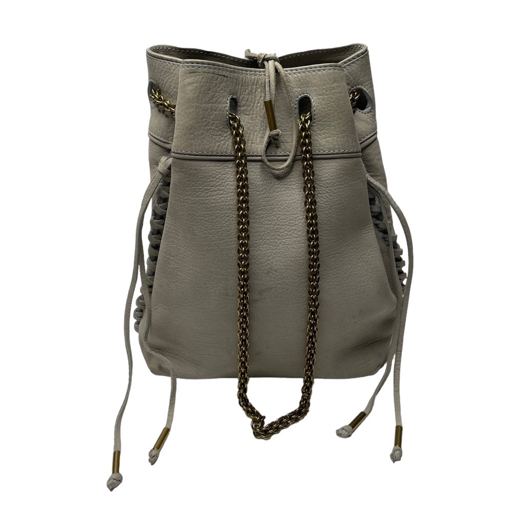 Jerome Dreyfuss | Gary Bucket Bag in Gray Nubuck Leather/Gold